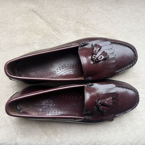GH Bass & Co. Weejuns Layton Burgundy Leather Tassle Loafers Men’s Size 11 D - Picture 7 of 16